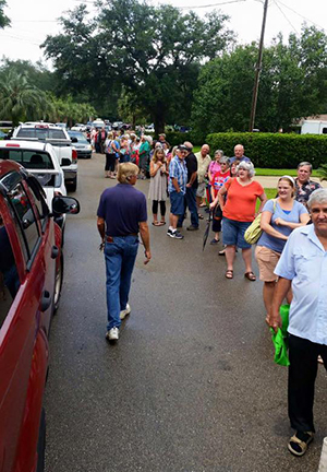 a line forms at the beginning of an estate sale